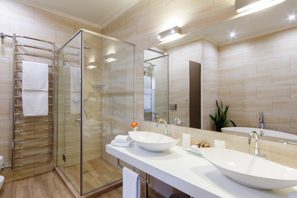 Contemporary Bathroom Lighting, Glass Shower Door, Bathroom Remodeling