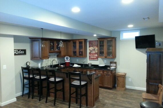 Basement Remodeling, Custom Wet-Bar, Kitchen Cabinetry, Gallery